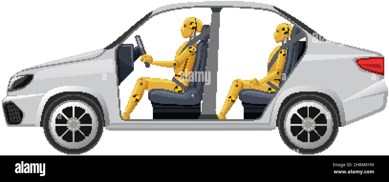 Crash test dummy in a car illustration Stock Vector Image & Art Alamy