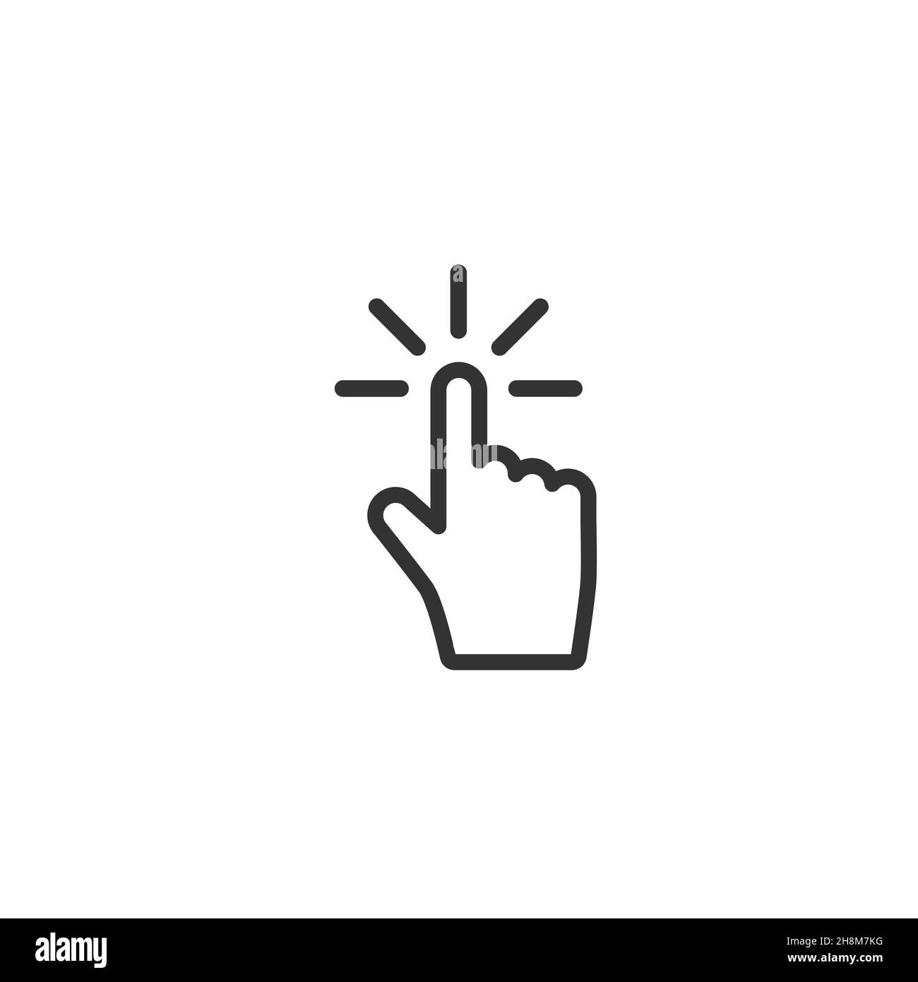 Swipe Up, Tap Or Push The Button. Pointing Hand. Flat Black Picrtogram 