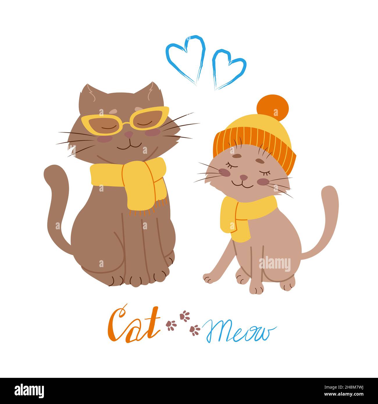 3,000+ Two Cats Stock Illustrations, Royalty-Free Vector Graphics