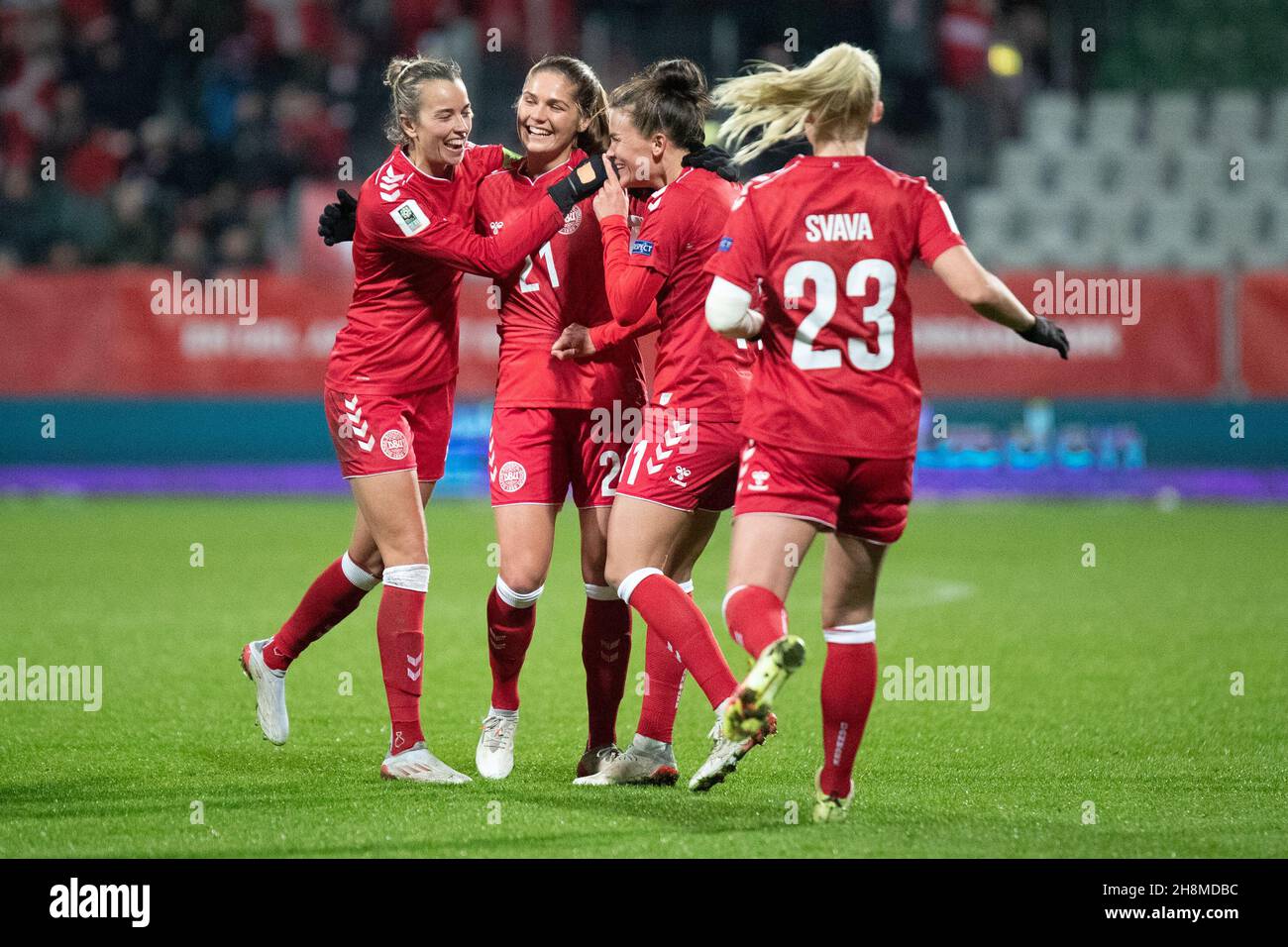 Denmark. 30th Nov, 2021. Mille Gejl (21) of Denmark scores for