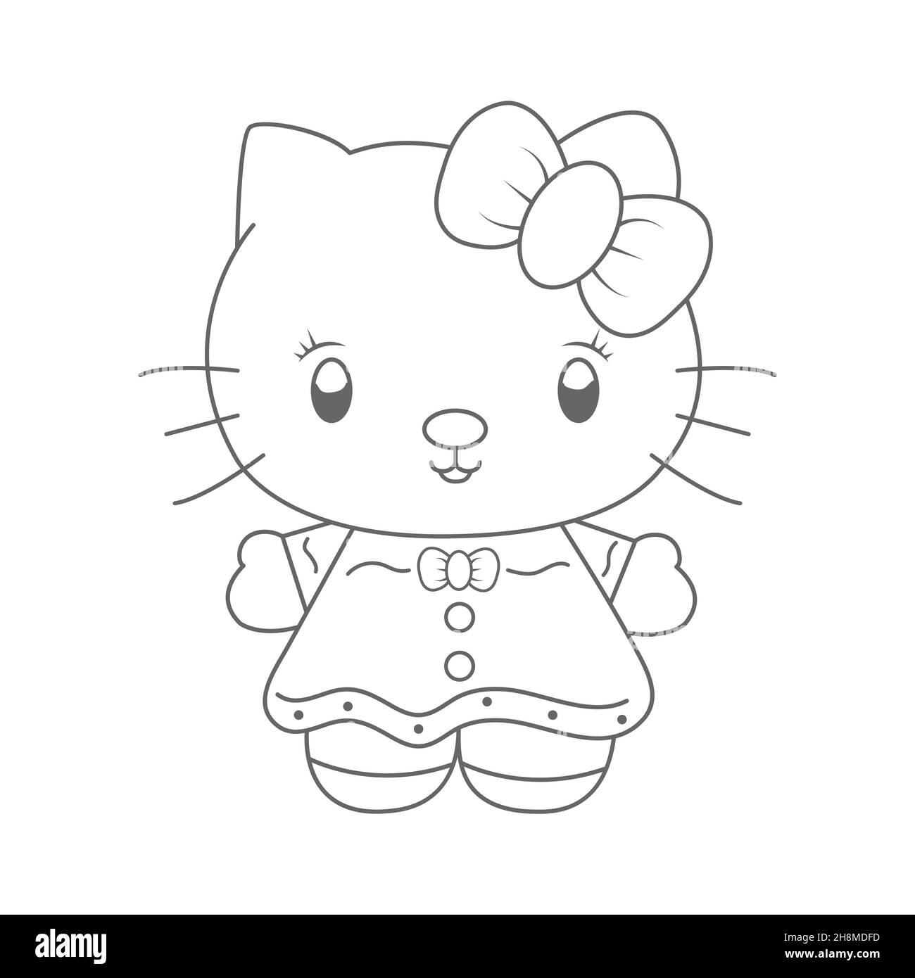 Funny cat. An empty outline for coloring books, scrapbooking, child development and creative design. Linear style. Stock Vector