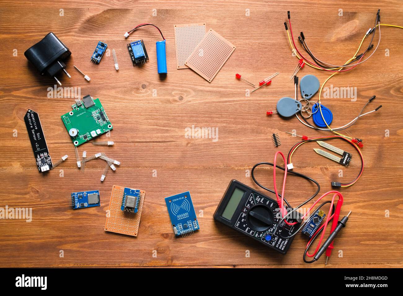 Computer Components Top View Top view of electronic components such as PCB Stock Photo - Alamy