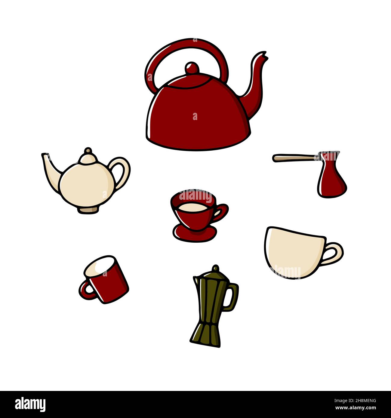 Premium Vector  Cute teapot vector kettle orange autumn cozy element with  flower