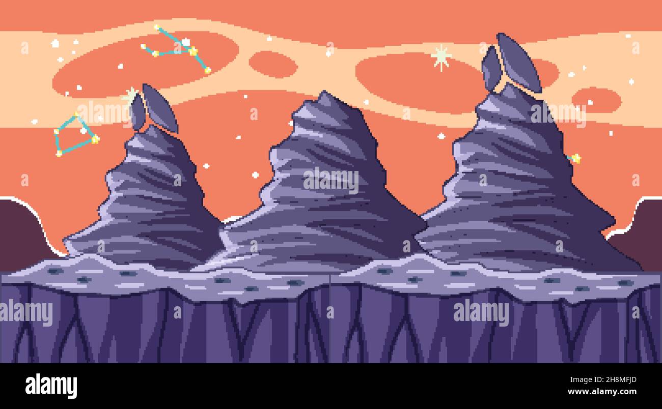 Fantasy outer space scene in cartoon style illustration Stock Vector ...