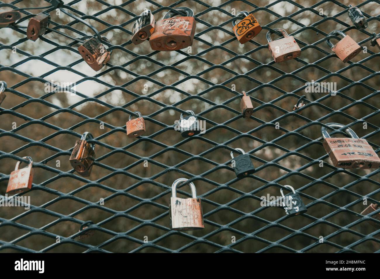 El Calafate, ArgentinaNovember 23, 2014 Lovers put padlocks on