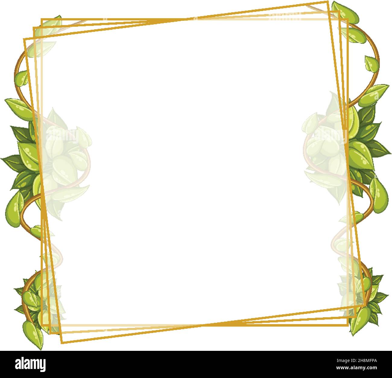 Square frame with tropical green leaves illustration Stock Vector Image ...