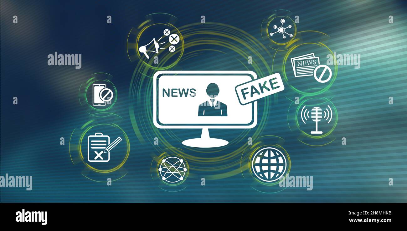 Illustration of a fake news concept Stock Photo - Alamy