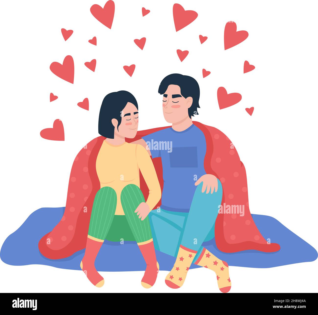 Couple in love semi flat color vector characters Stock Vector Image ...