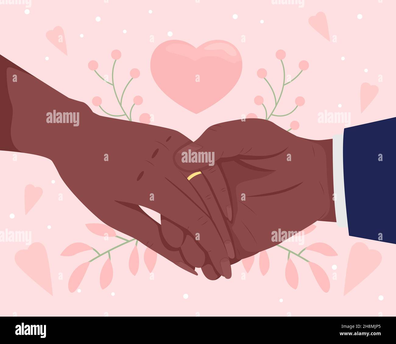 Wedding proposal flat color vector illustration Stock Vector Image
