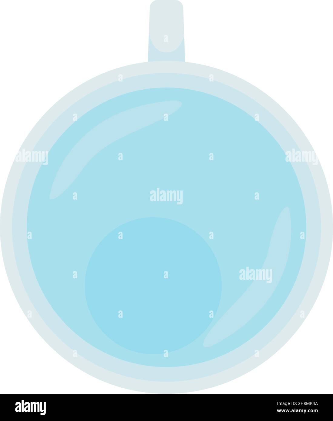 Water in top view cup semi flat color vector object Stock Vector