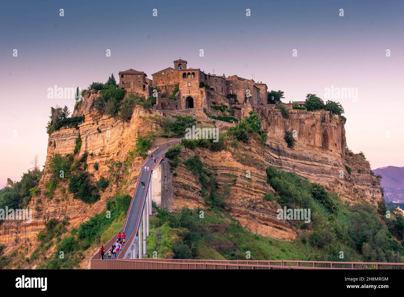 CIVITA DI BAGNOREGIO, ITALY, 7 AUGUST 2021: Beautiful view of the ghost ...