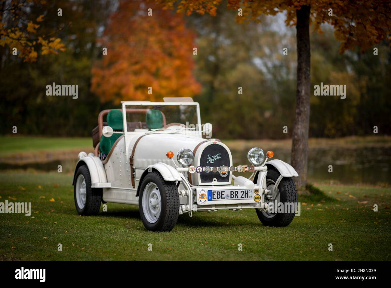 Oldtimer, Replica of a 1923 Bugatti 35 B from the year of completion 1989 stands on the basis of a VW Beetle with a 50 hp engine from a VW Bully T2 Stock Photo