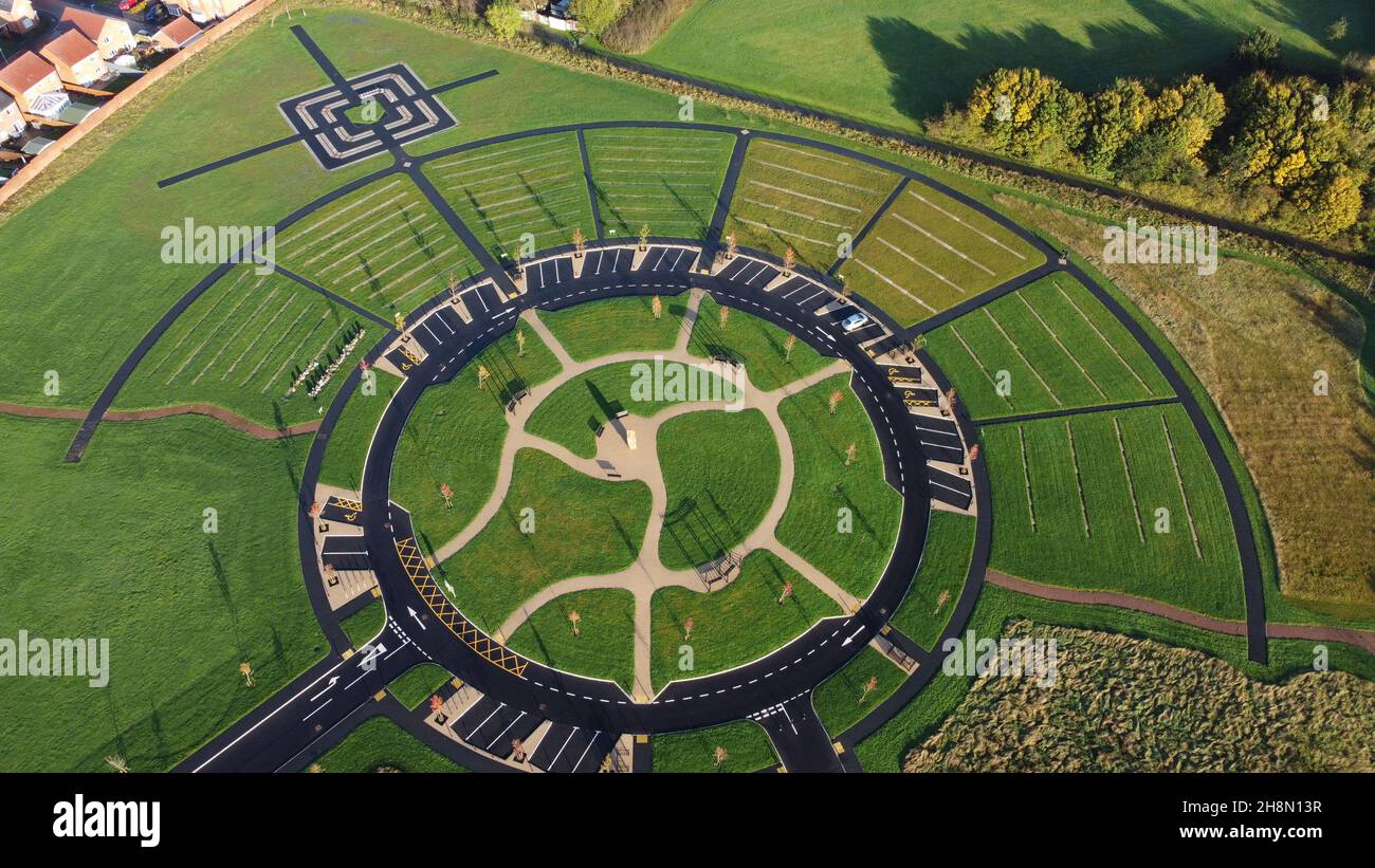 Aerial view of Peel House Lane cemetery in the UK Stock Photo - Alamy