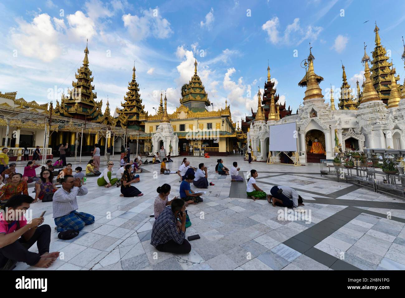 Desire Square, Shwedagon Pagoda, Yangon, Myanmar Stock Photo
