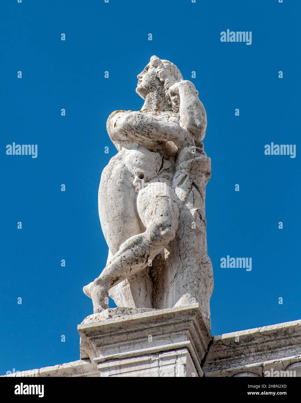 Statue, Marciana Library, Piazza San Marco, Saint Mark's Square, Venice, Italy Stock Photo