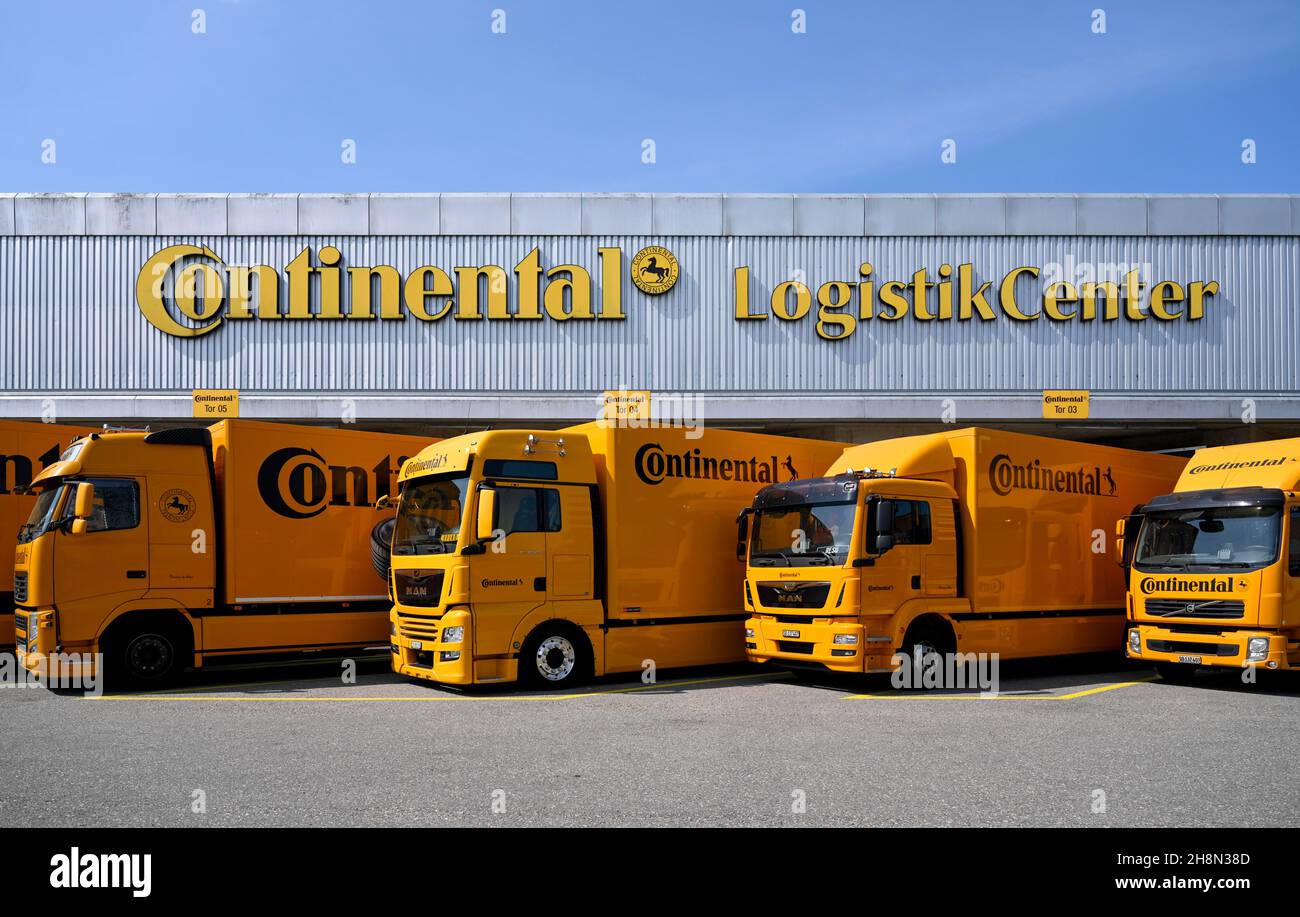 Truck Continental Logistics Center, Switzerland Stock Photo
