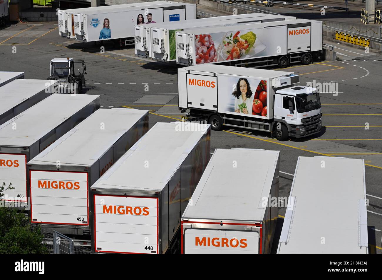 Migros Truck, Switzerland Stock Photo