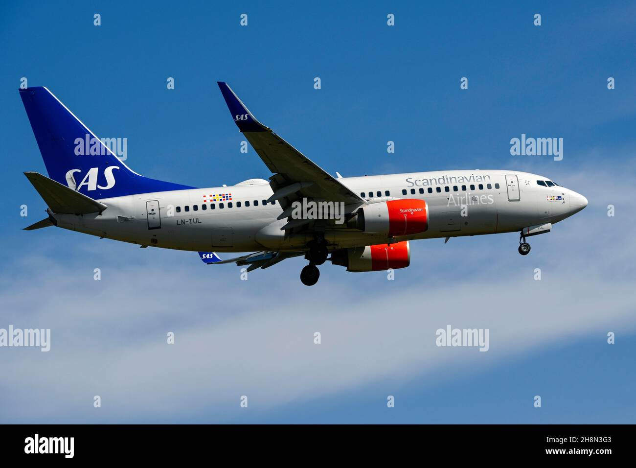 Aircraft SAS Scandinavian Airlines Boeing 737-700, LN-TUL Stock Photo