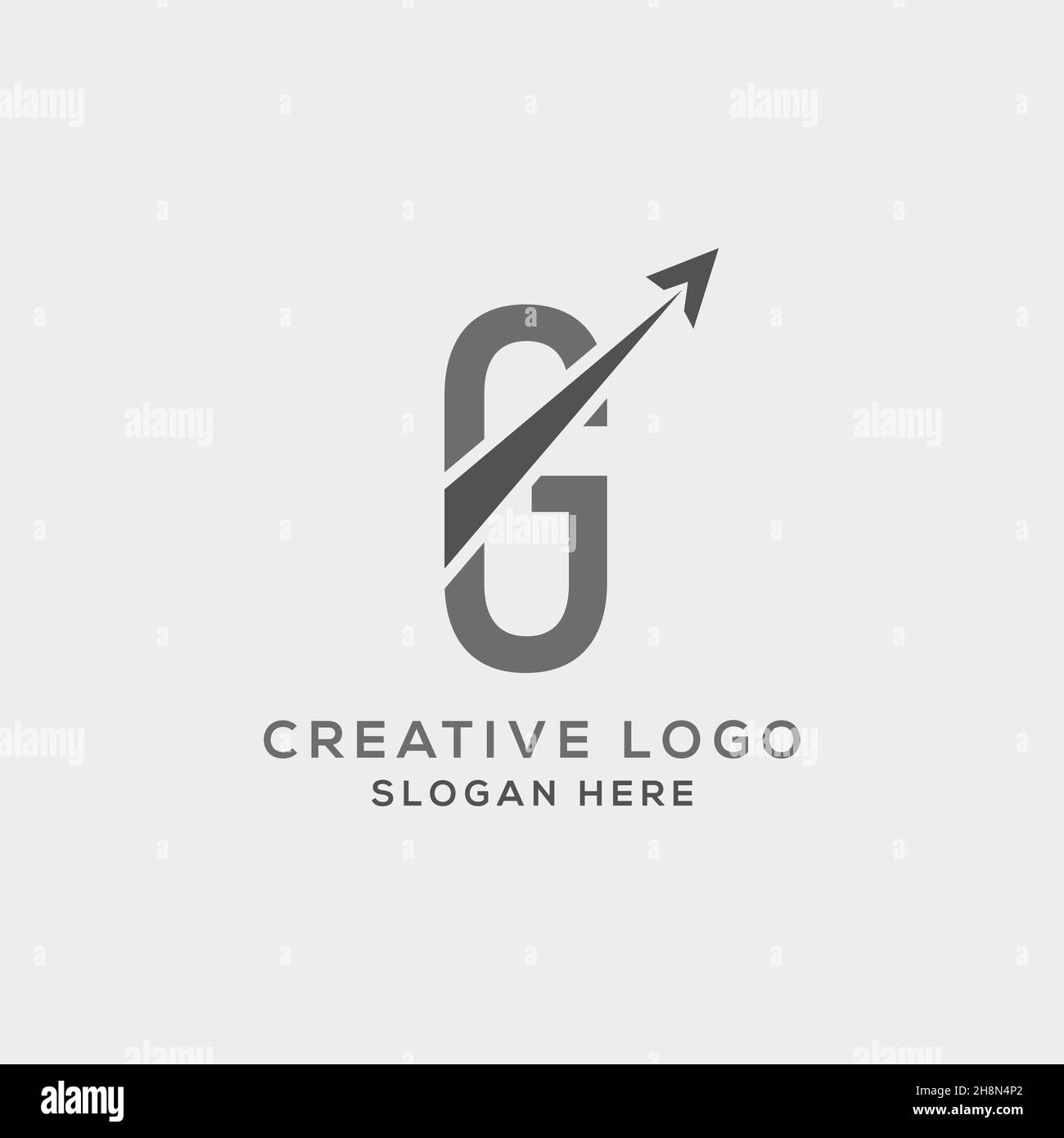 G letter initial incorporated with Arrow logo design vector ...