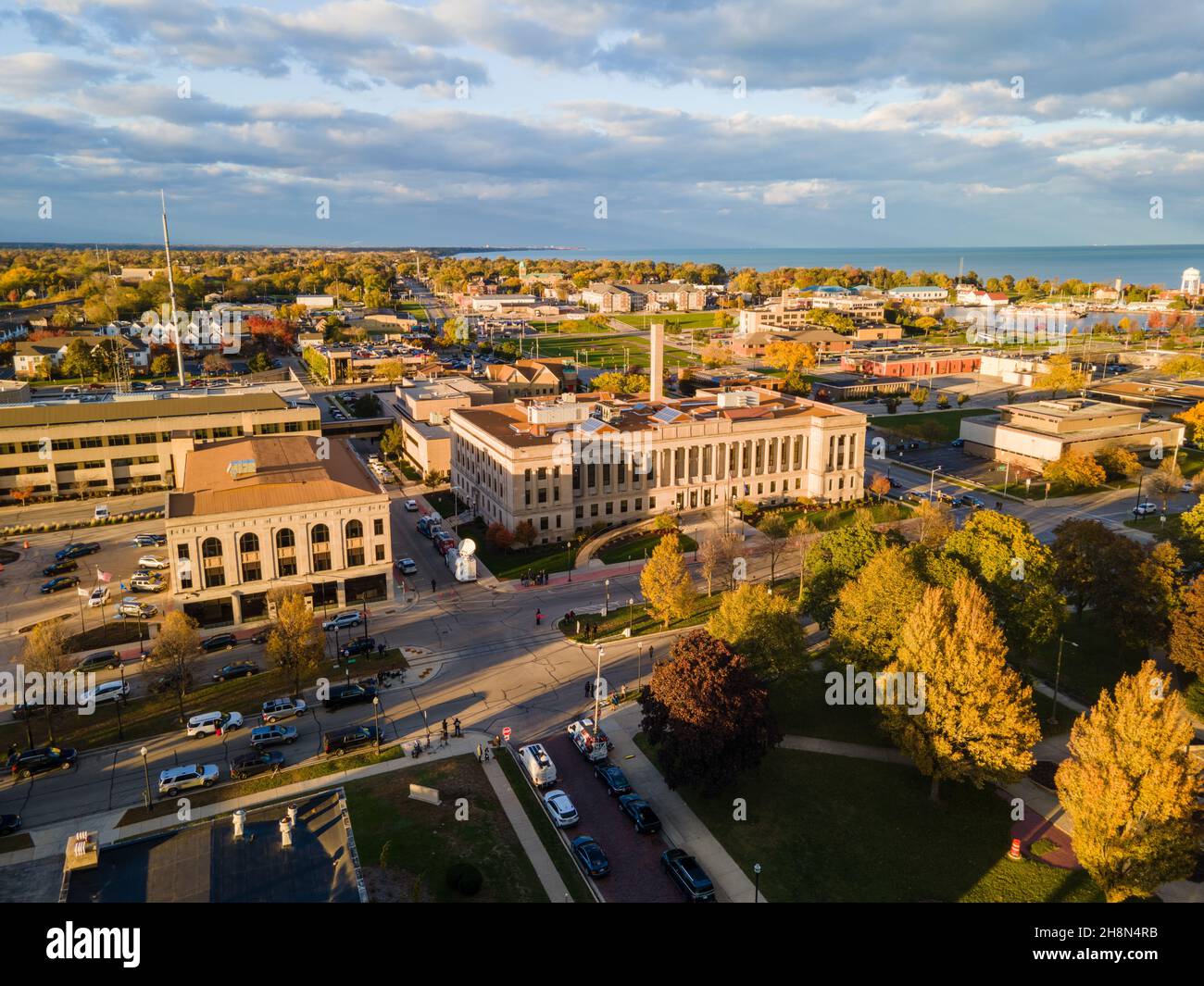 Aerial shot of Kenosha Wisconsin courthouse, USA Stock Photo Alamy