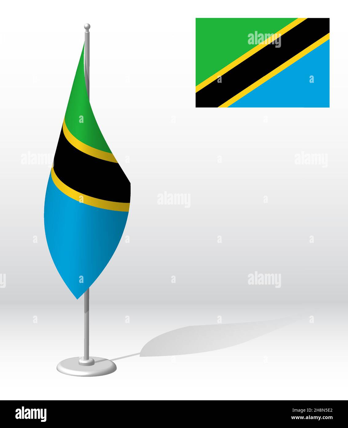 TANZANIA flag on flagpole for registration of solemn event, meeting
