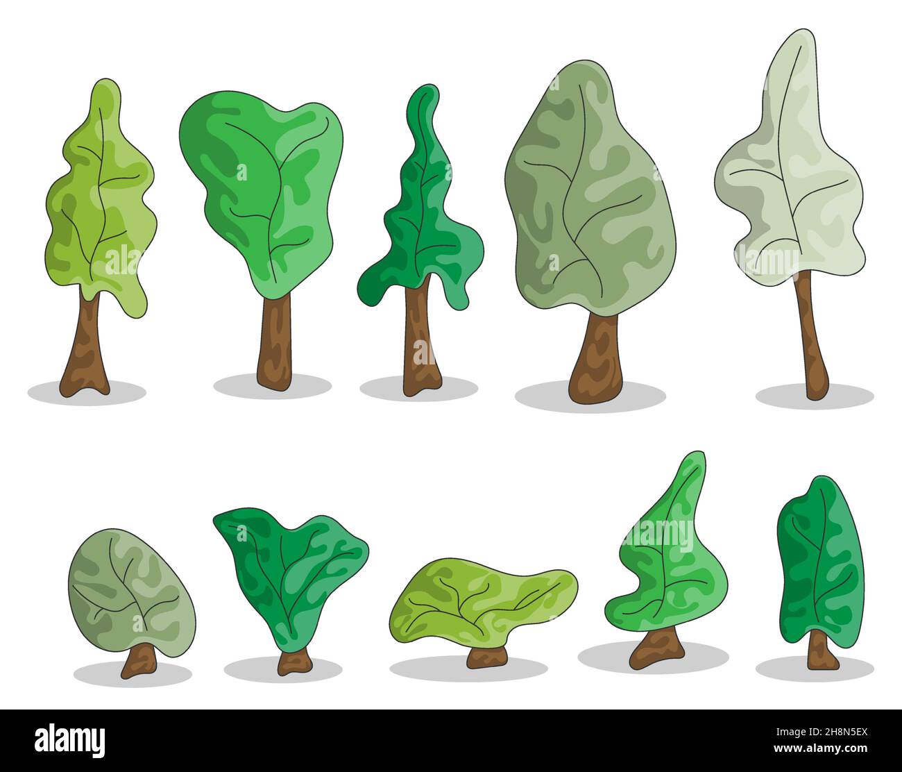 Tree crown shapes Stock Vector Images Alamy