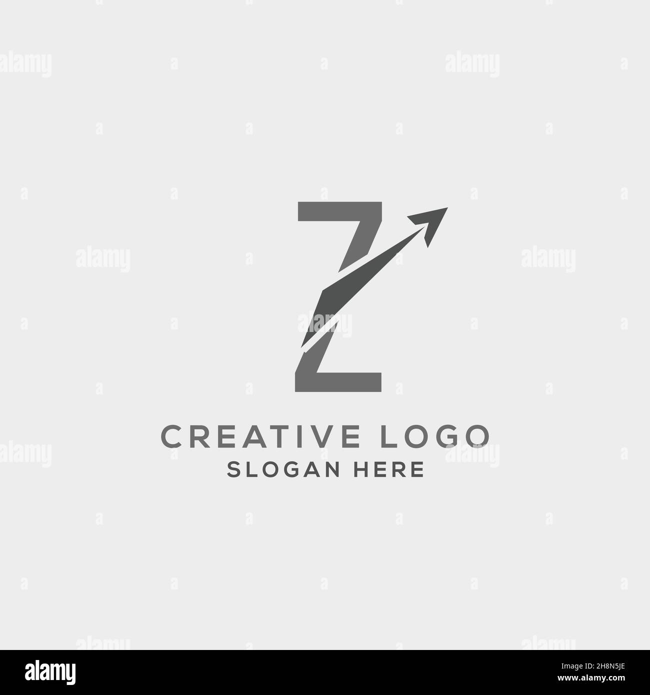 Z letter initial incorporated with Arrow logo design vector