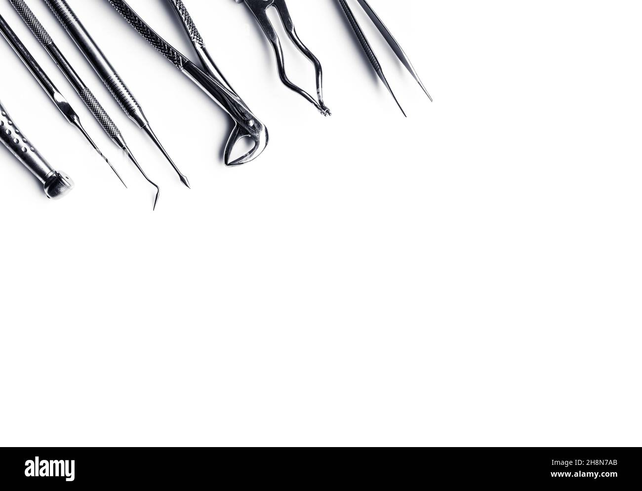 Different metal medical tools isolated Stock Photo Alamy