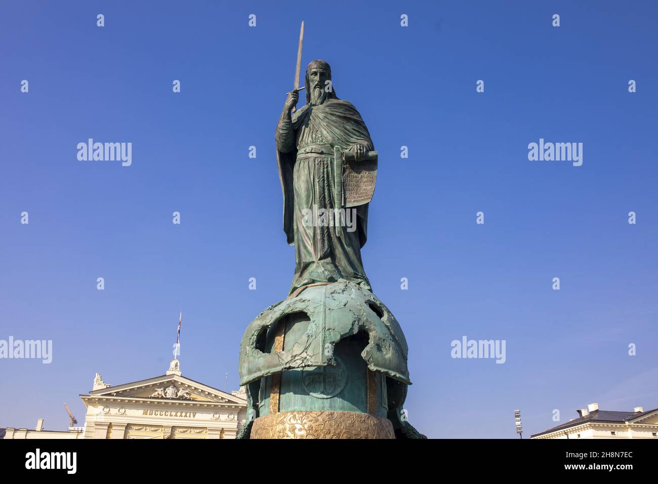 Monument to Stefan Nemanja -  the Creator of the Serbian state, Belgrade, Serbia Stock Photo