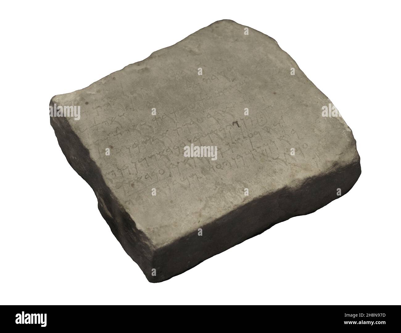 Punic commemorative inscription on a marble slab broken, with a ...