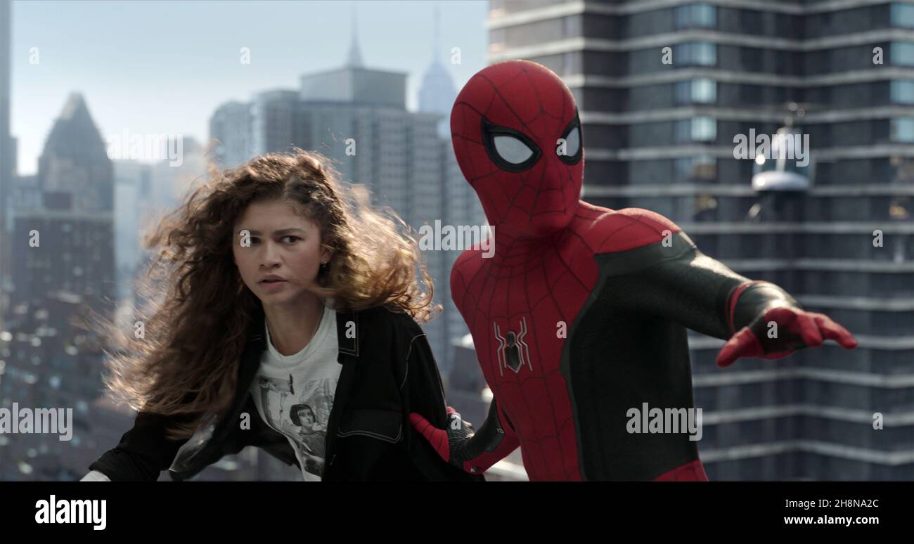 ZENDAYA and TOM HOLLAND in SPIDER-MAN: NO WAY HOME (2021), directed by