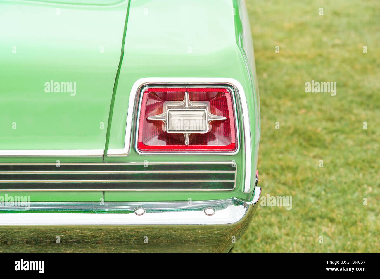 vintage rear tail-light on a classic automobile Stock Photo