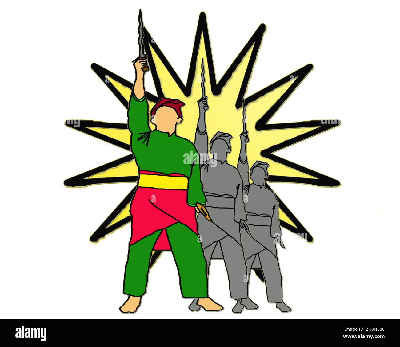 stand with keris silat Stock Photo Alamy