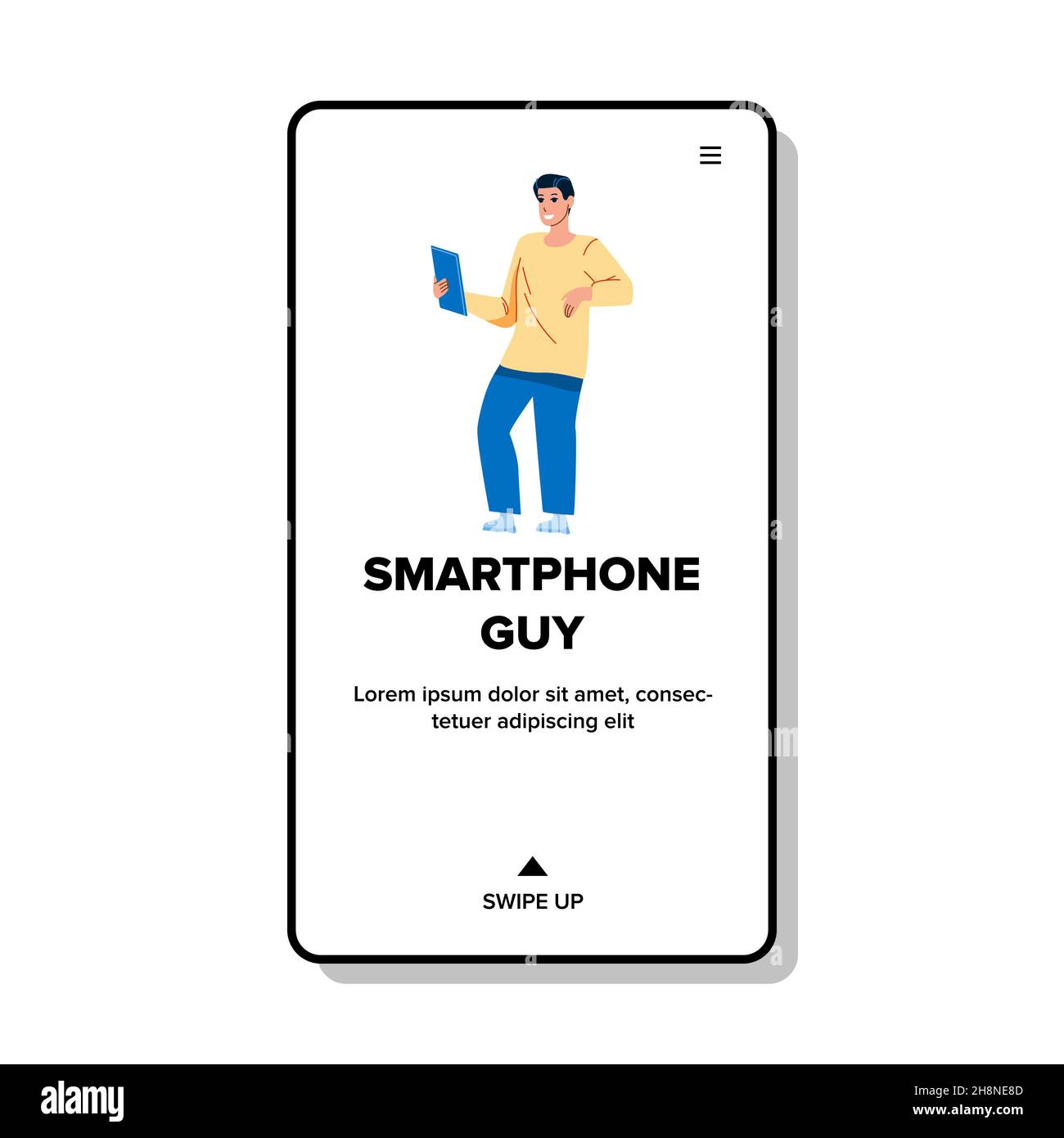 Honeguy Using Internet Guy Using Smartphone For Communication Vector Stock Vector Image & Art ...