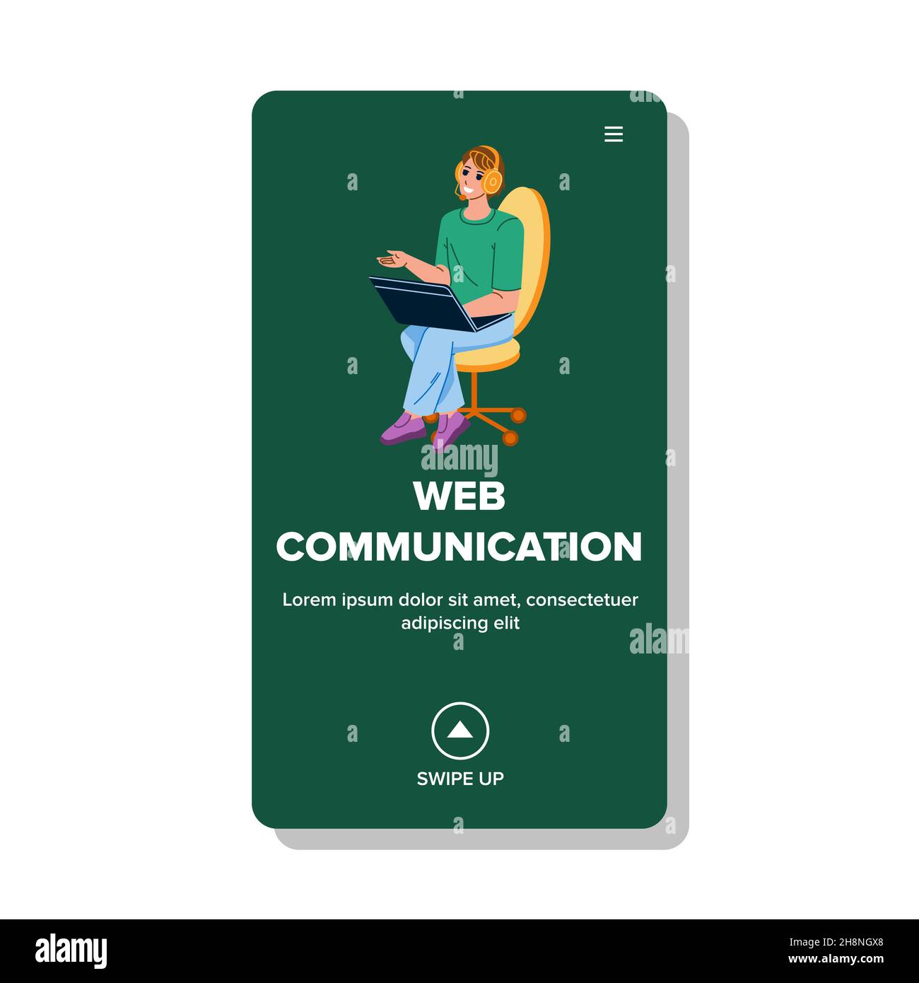 Web Communication Modern Online Technology Vector Stock Vector Image ...