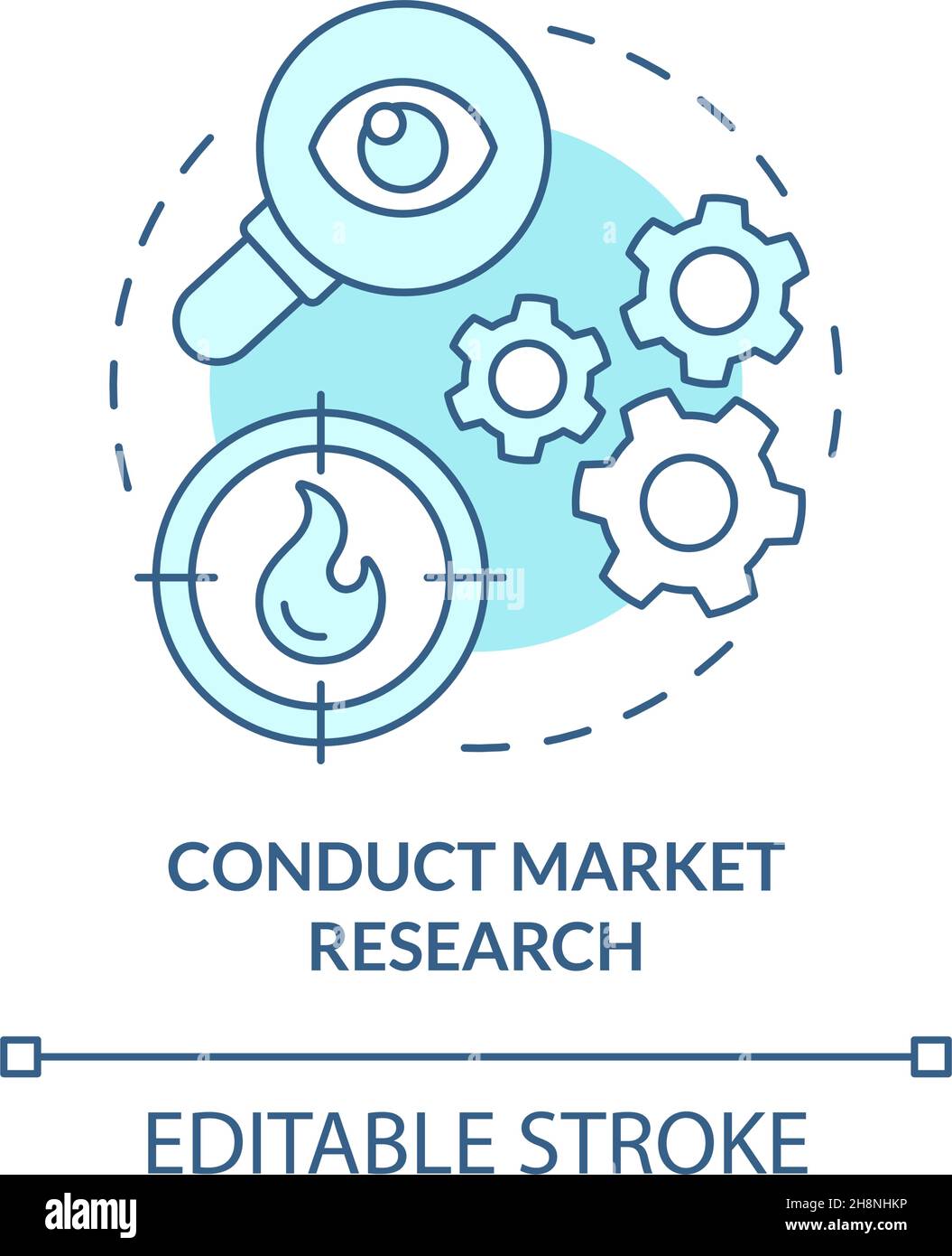 Conduct market research concept icon Stock Vector