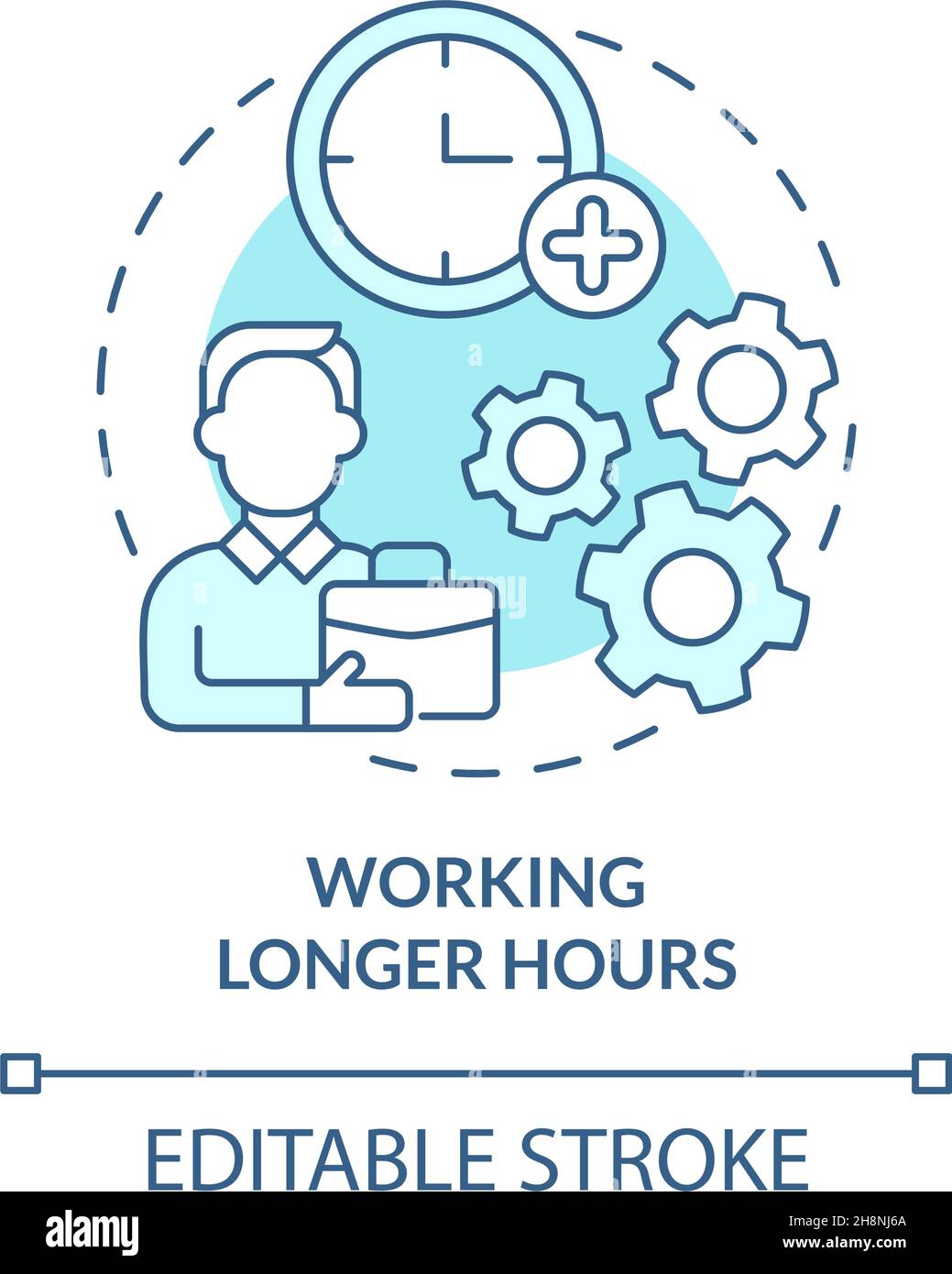 working-longer-hours-method-concept-icon-stock-vector-image-art-alamy