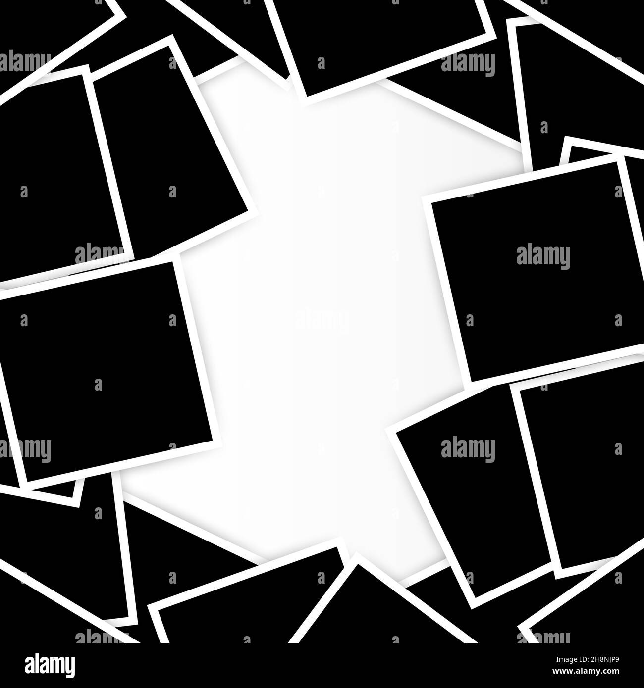 Realistic photo frames collage. Vector retro postcard template. 3D