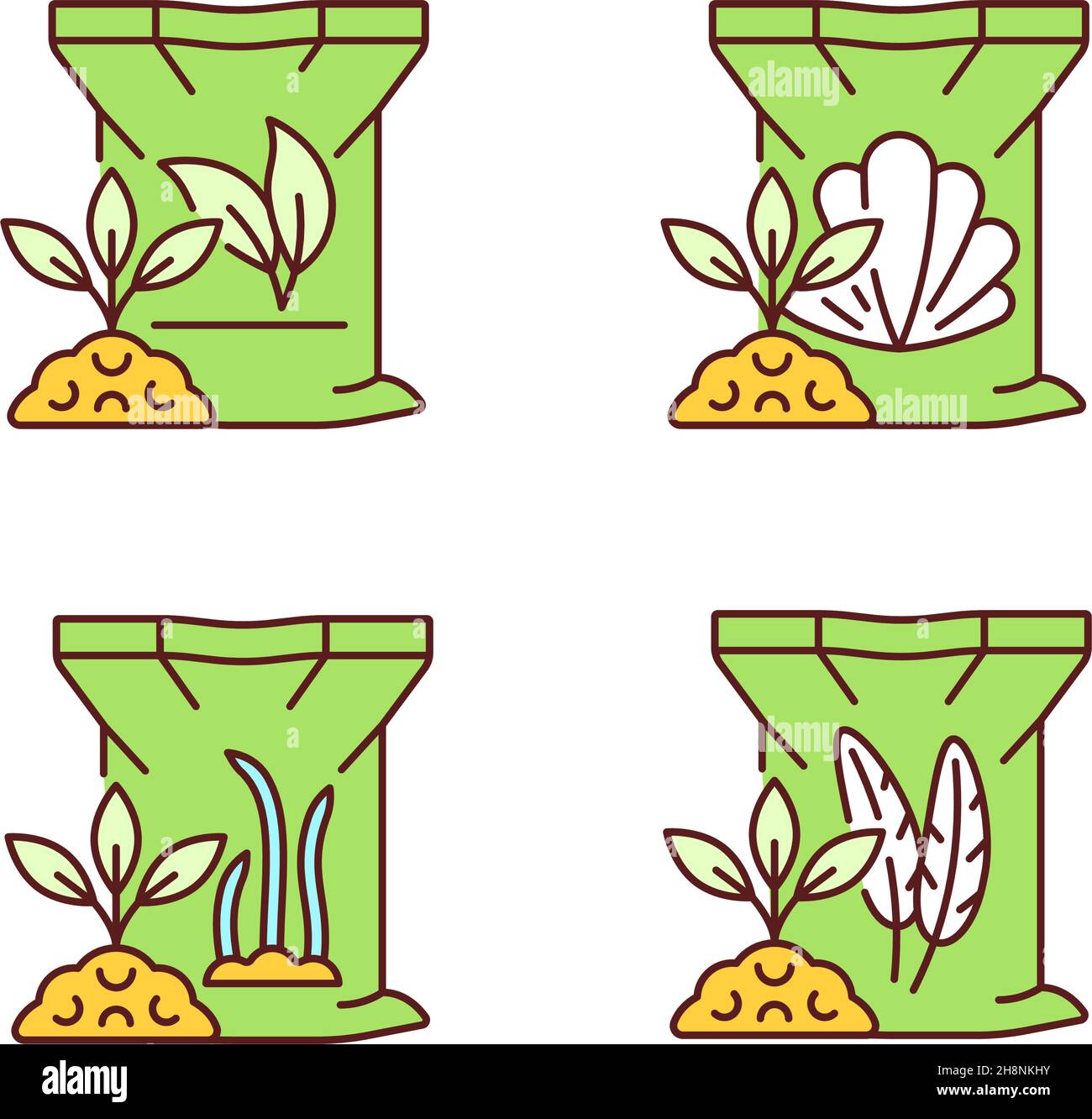 Natural plant meal RGB color icons set Stock Vector Image & Art - Alamy