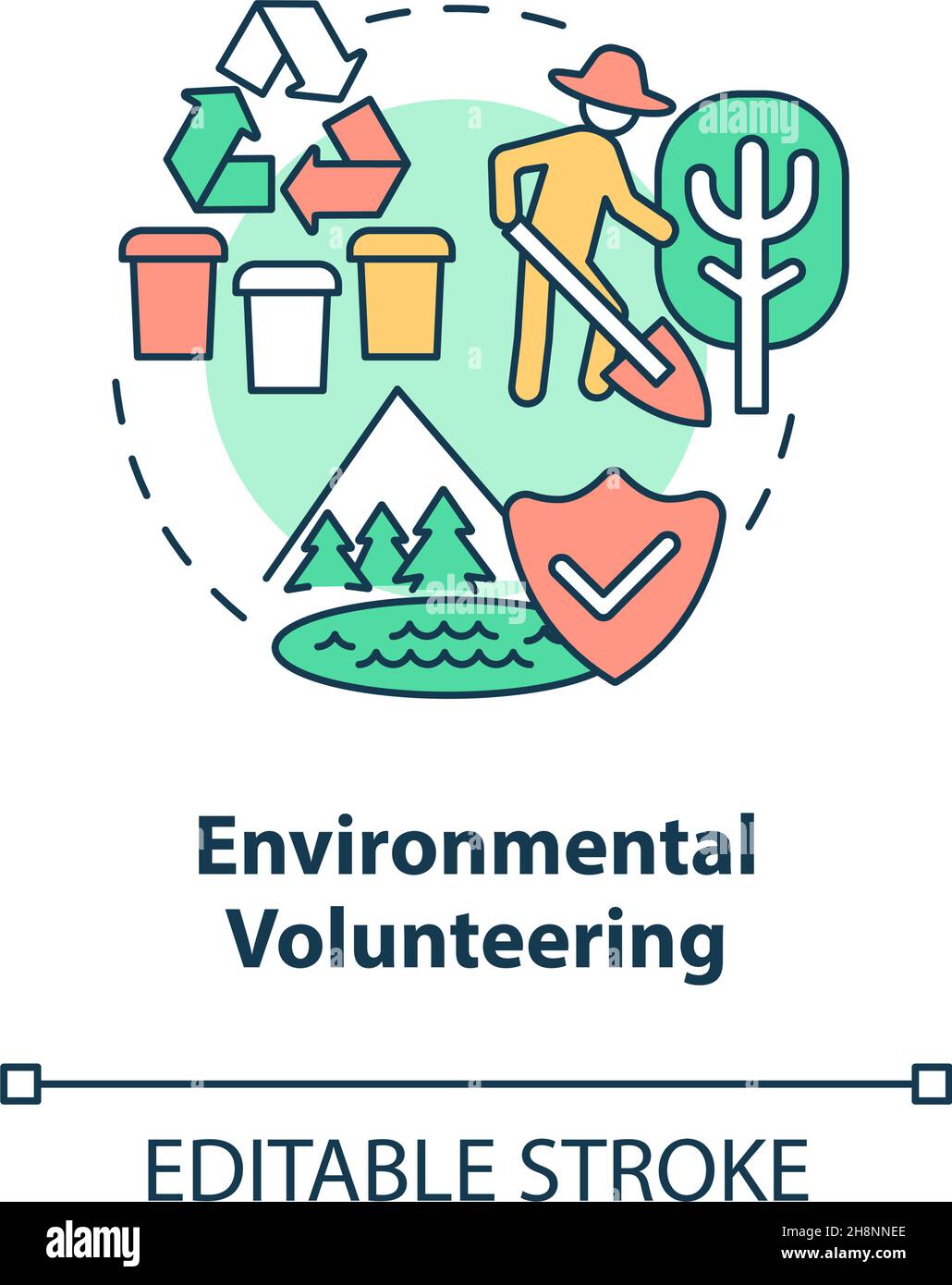 Environmental volunteering concept icon Stock Vector Image & Art - Alamy
