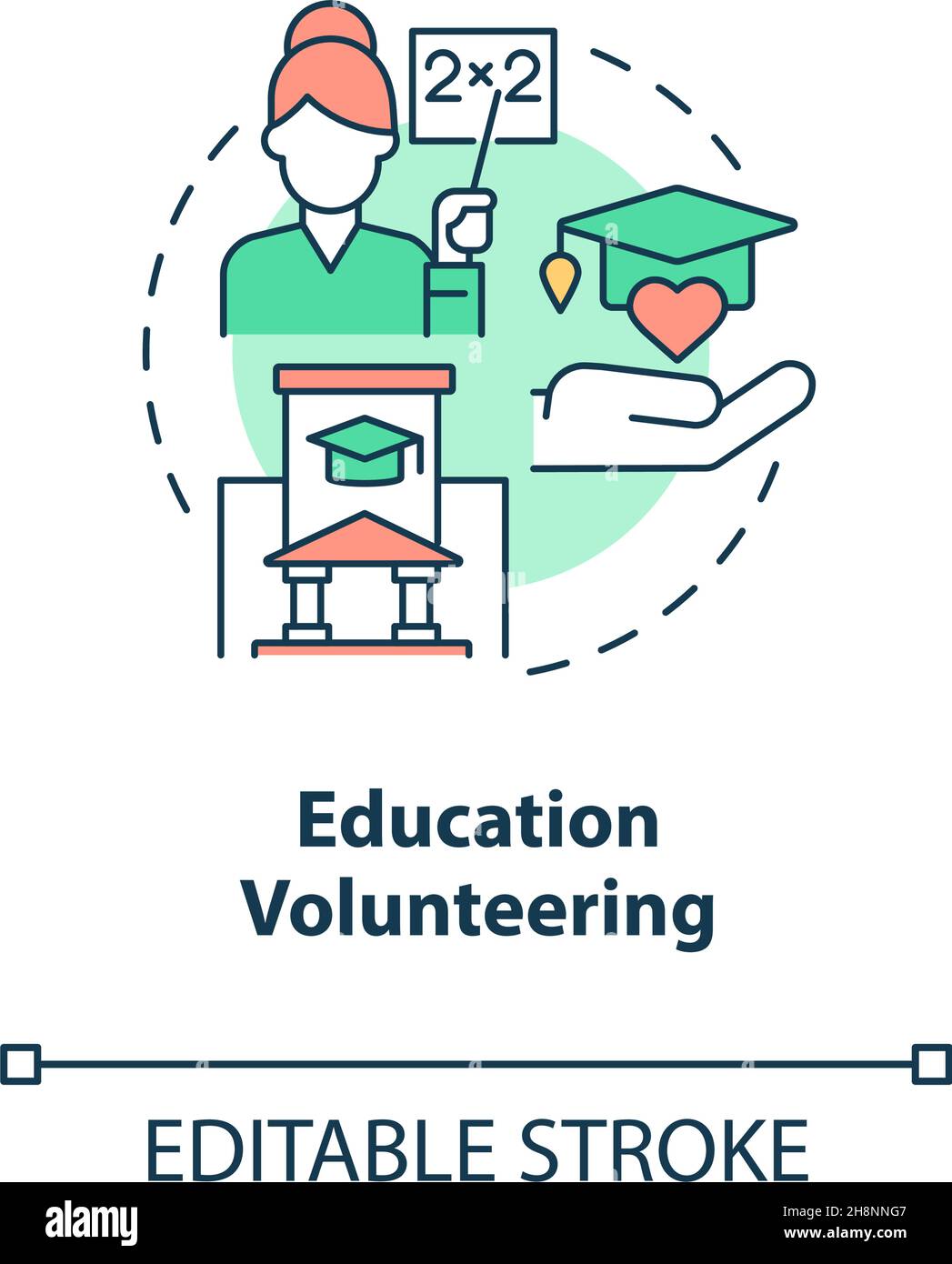 Education volunteering concept icon Stock Vector Image & Art - Alamy