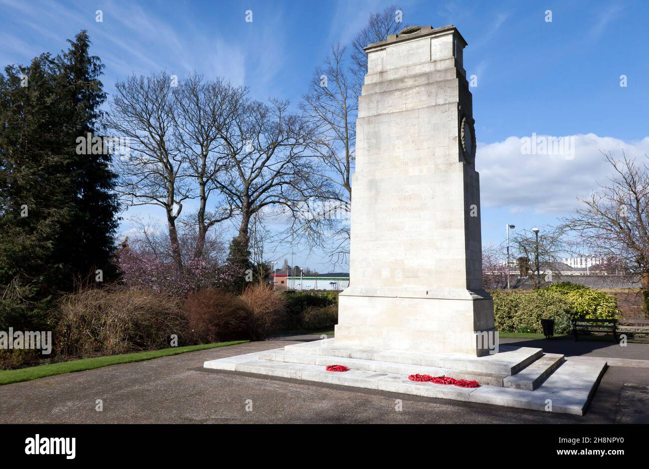 The Cenotaph War Memorial, in Brenchley Gardens, Maidstone, Kent Stock Photo