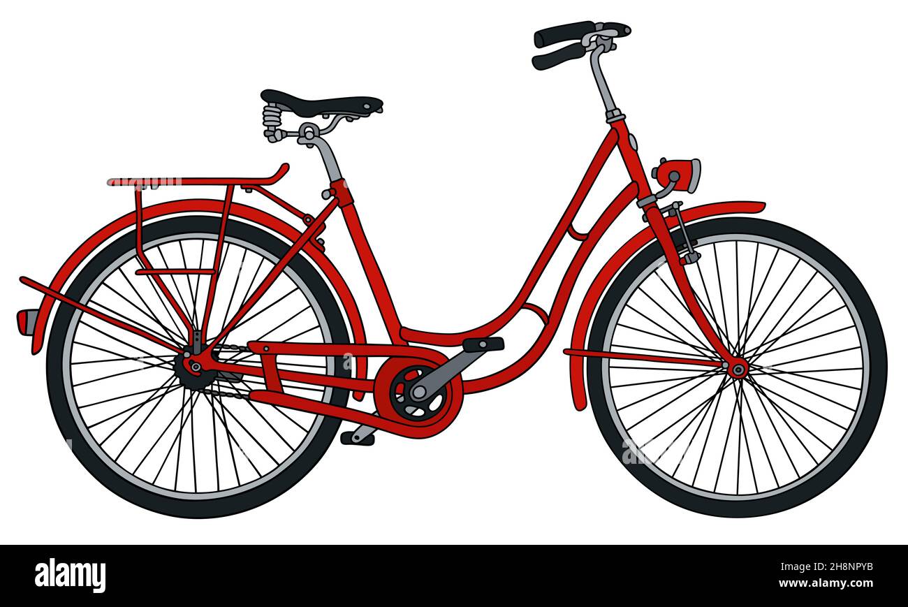 Hand drawing of a classic red bicycle Stock Photo Alamy