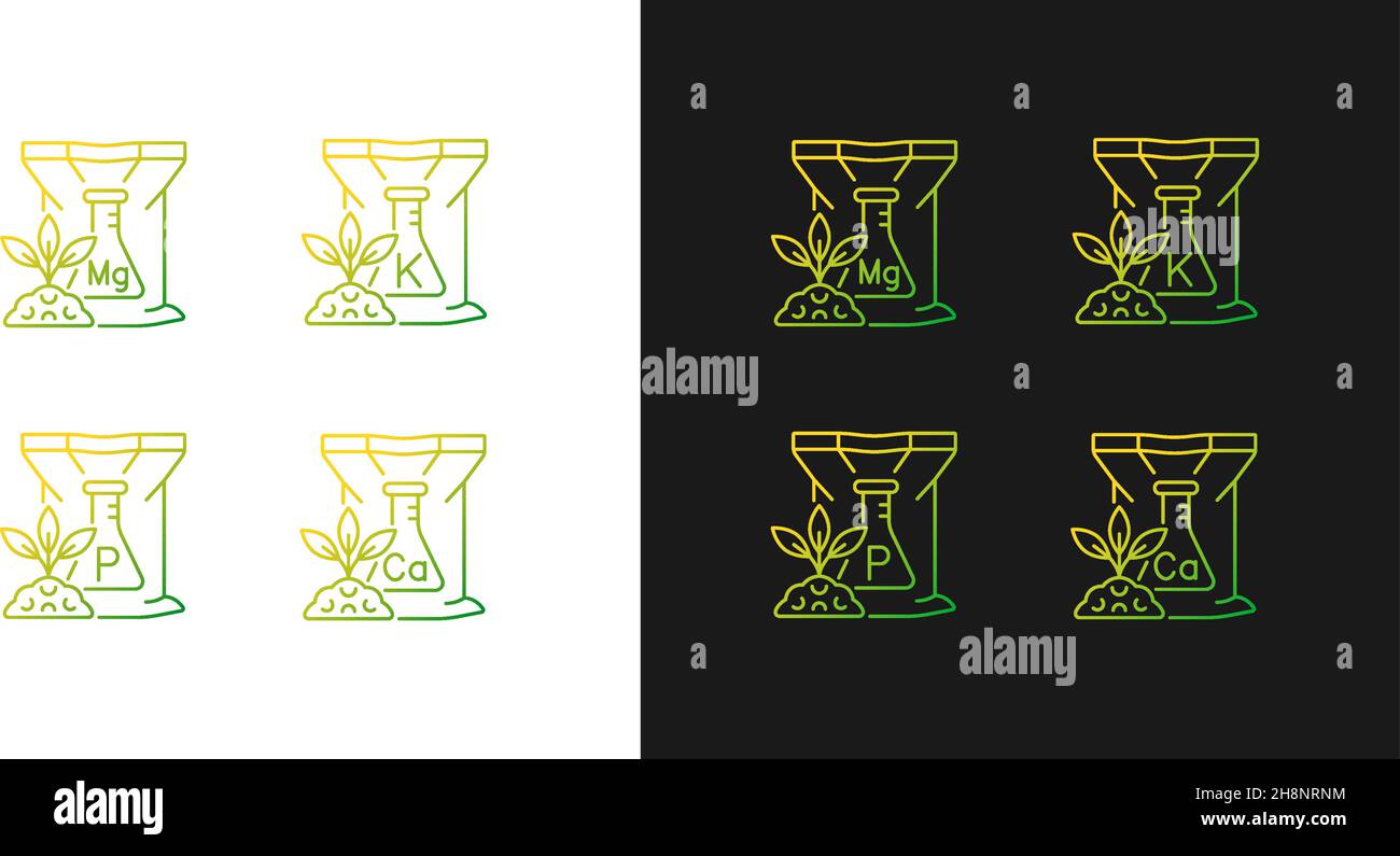 Chemical fertilizer gradient icons set for dark and light mode Stock ...
