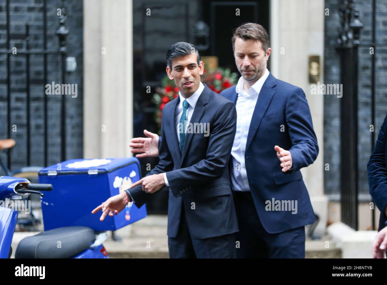 London, England, UK. 1st Dec, 2021. Chancellor of the Exchequer RISHI SUNAK is seen outside 10 Downing Street during a photocall on Small Business Saturday which will take place on 4th December. (Credit Image: © Tayfun Salci/ZUMA Press Wire) Stock Photo