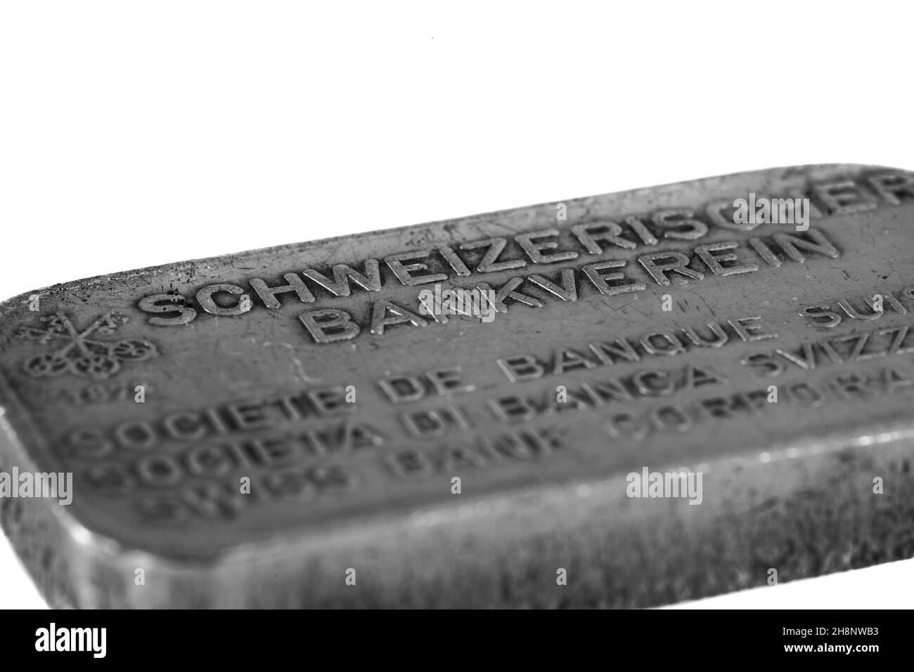 October 2021. Close up of an old swiss silver bar. High quality photo Stock Photo