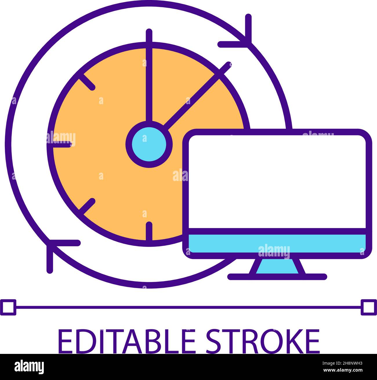 Operating system updates installation time RGB color icon Stock Vector ...
