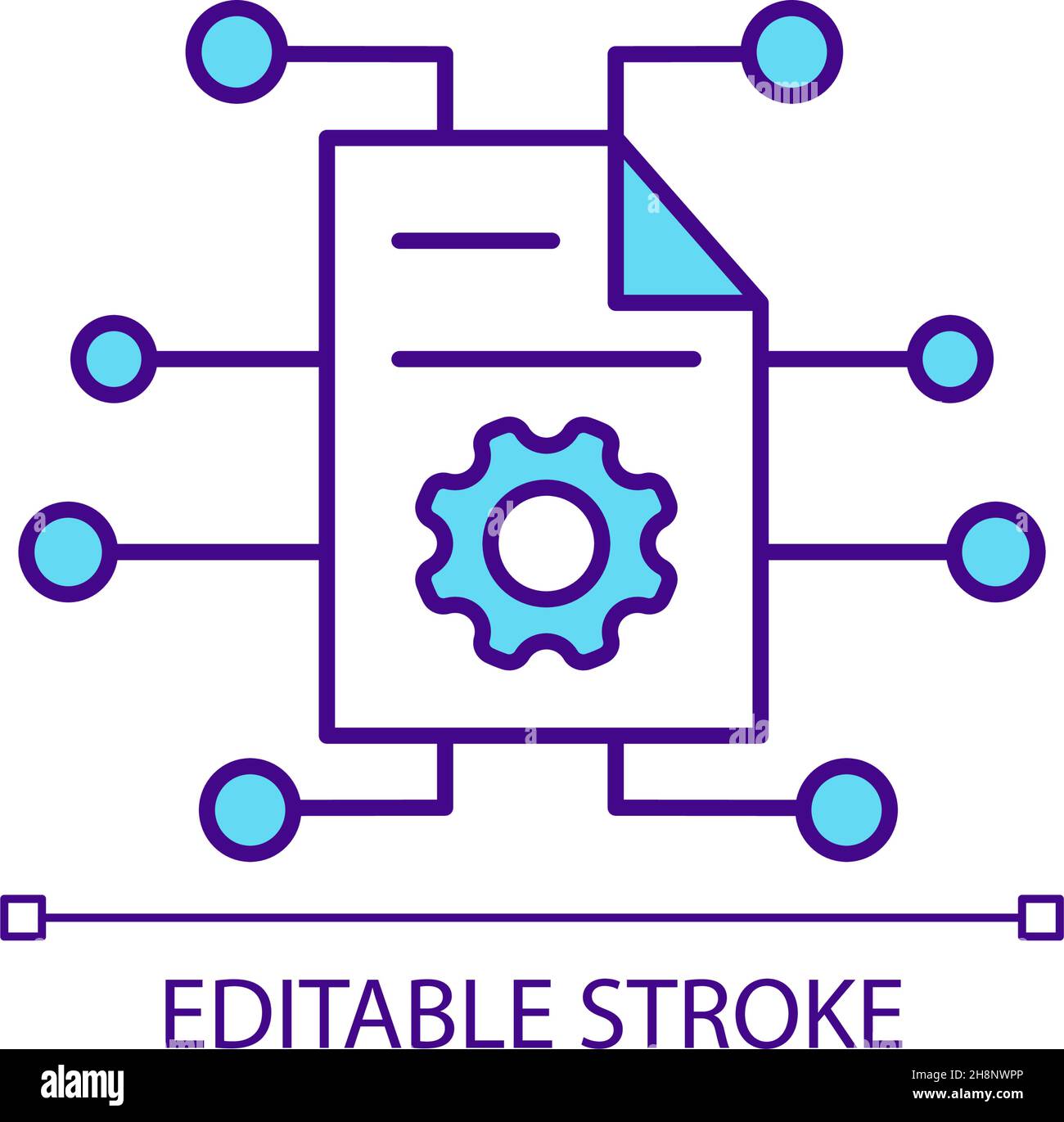 Access to digital document configuration RGB color icon Stock Vector