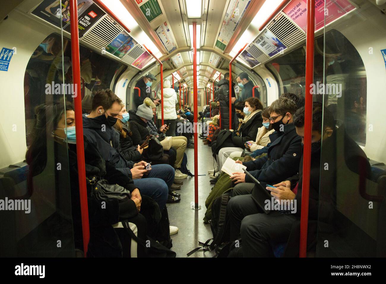 Some commuters are seen wearing their mask on public transport in