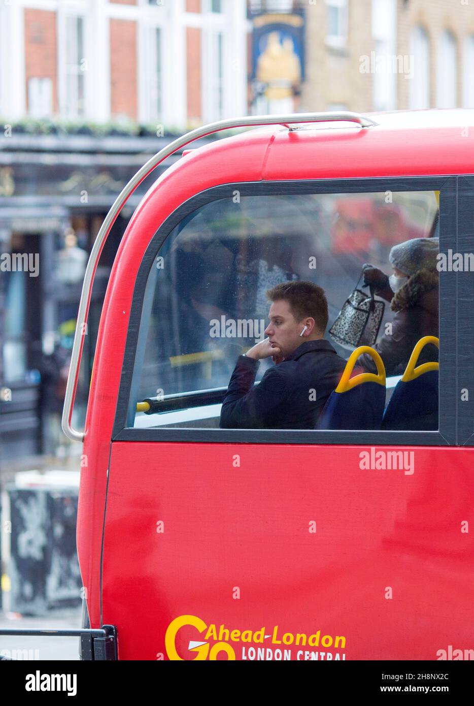 Some commuters are seen wearing their mask on public transport in
